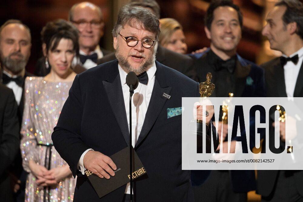 Guillermo del Toro and J. Miles Dale accept the Oscar for Best motion picture of the year for work on The Shape of Water during the live ABC Telecast of The 90th Oscars® at the Dolby® Theatre in Hollywood, CA on Sunday