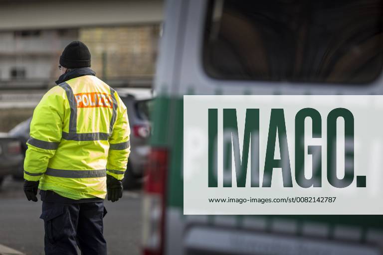 A police officer during a traffic control in Berlin 27 02 2018 Berlin Germany
