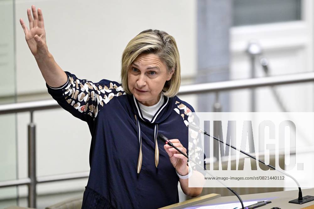 Flemish Minister for Domestic Governance and Integration Hilde Crevits pictured during a plenary session of the Flemish Parliament in Brussels, Wednesday 04 June 2025. DIRKxWAEM 126125876