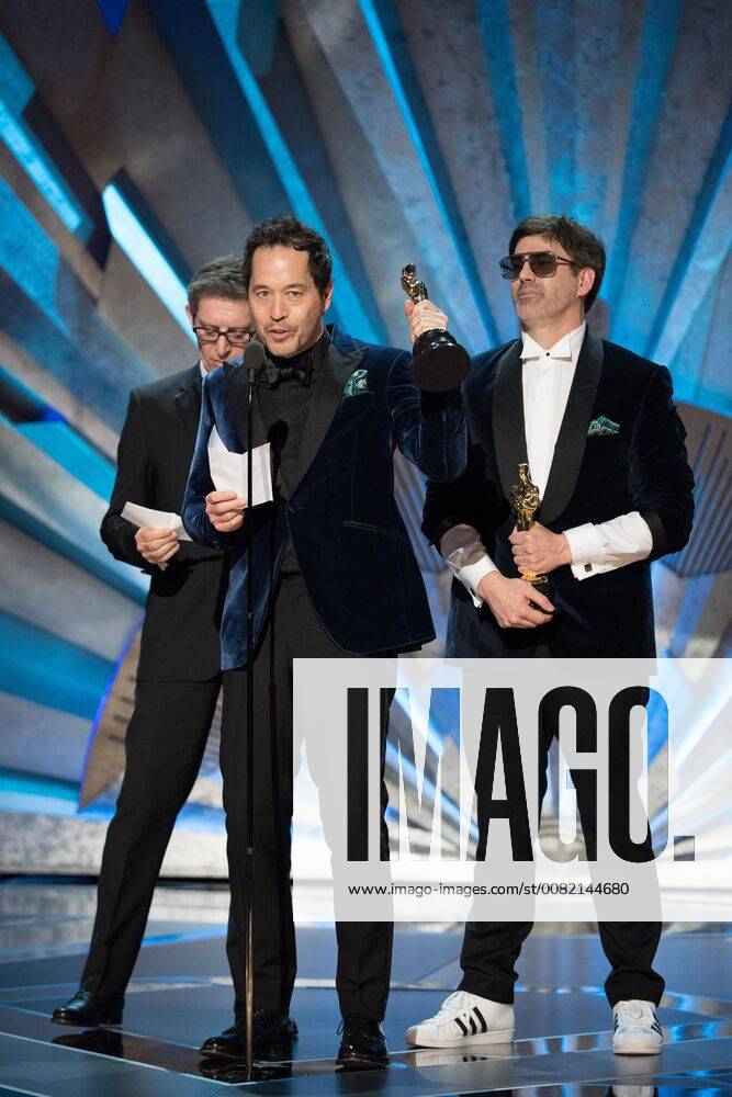 Hollywood, CA, U.S. - 04 March 2018 - Hollywood, California - Paul Denham Austerberry, Shane Vieau and Jeffrey A. Melvin. 90th Annual Academy Awards presented by the Academy of Motion Picture Arts and Sciences held at the Dolby Theatre. Photo Credit: . AdMedia Hollywood U.S. - ZUMAa123 20180304_zaa_a123_908