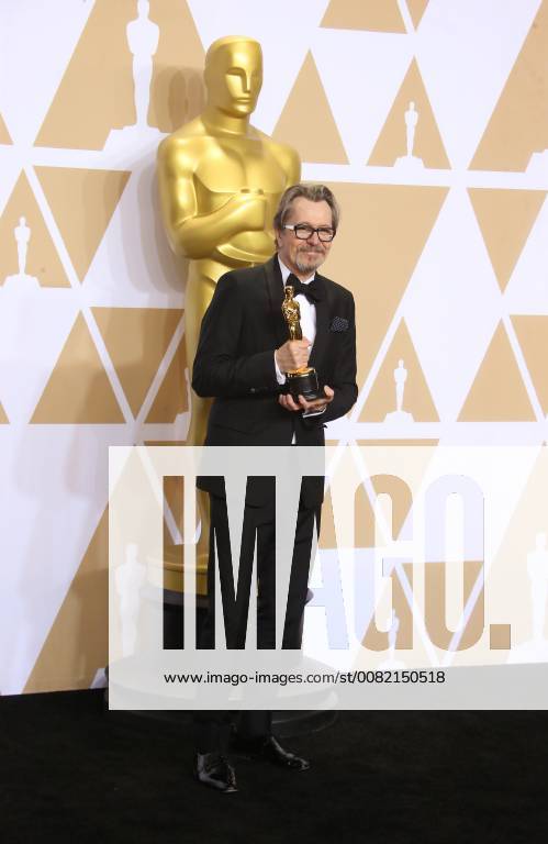 HOLLYWOOD, CA - MARCH 4: Gary Oldman, in the press room at the 90th Academy Awards at the Dolby Theatre in Hollywood, California on March 4, 2018.
