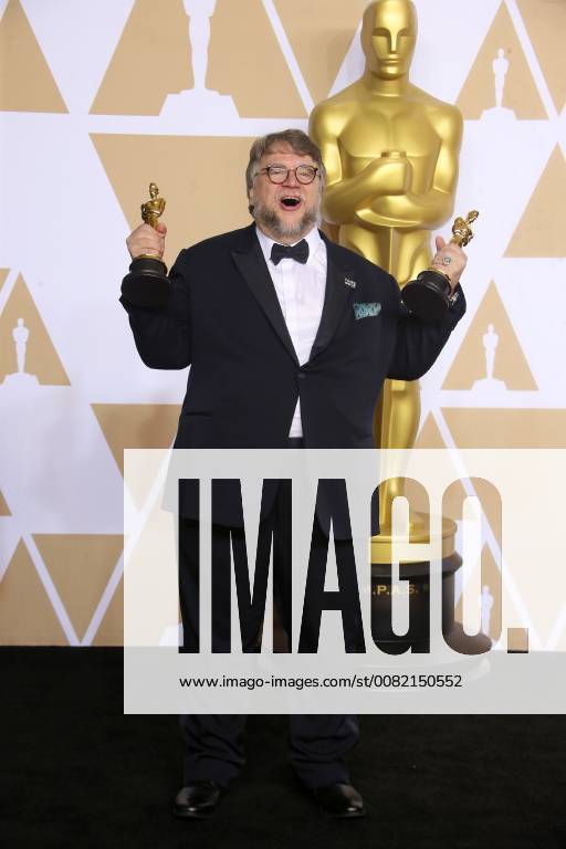 HOLLYWOOD, CA - MARCH 4: Guillermo del Toro, in the press room at the 90th Academy Awards at the Dolby Theatre in Hollywood, California on March 4, 2018.