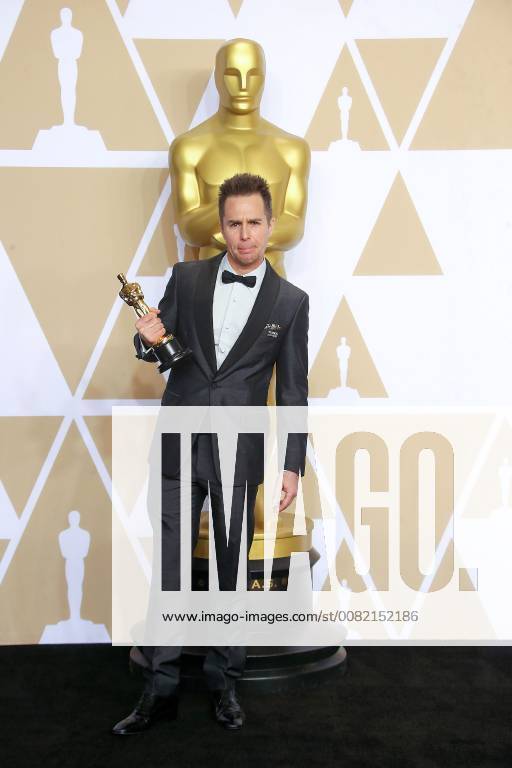 Sam Rockwell the actor and winner of the Photocall winner at the Academy Awards 90 Academy Awards on 4 3 2018 at the Hollywood Press Room 90th Annual Academy Awards Press Room winner Photocall