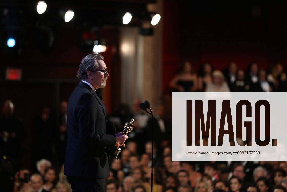 Gary Oldman accepts the Oscar for performance by an actor in a leading role for work on Darkest Hour during the live ABC Telecast of the 90th OscarsÂ® at the DolbyÂ® Theatre in Hollywood, CA on Sunday