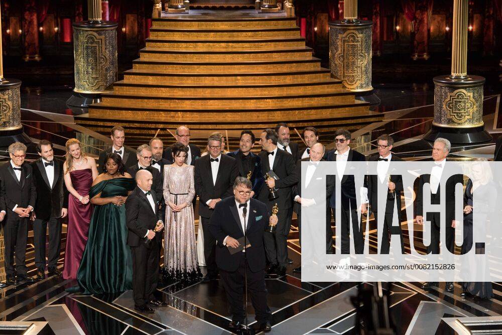 Guillermo del Toro, J. Miles Dale, Octavia Spencer, Doug Jones, Sally Hawkins, Michael Shannon and Richard Jenkins accept the Oscar for Best motion picture of the year for work on The Shape of Water during the live ABC Telecast of The 90th OscarsÂ® at the DolbyÂ® Theatre in Hollywood, CA on Sunday