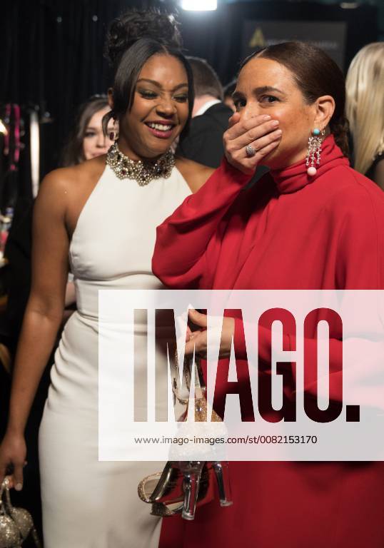 Tiffany Haddish and Maya Rudolph backstage during the live ABC Telecast of The 90th Oscars® at the Dolby® Theatre in Hollywood, CA on Sunday