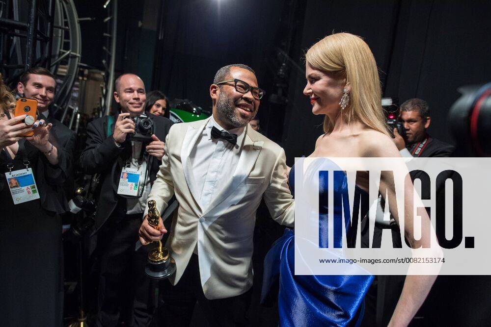Nicole Kidman poses backstage after presenting the Oscar for Best Original Screenplay to Jordan Peele for work on Get Out during the live ABC Telecast of The 90th Oscars® at the Dolby® Theatre in Hollywood, CA on Sunday