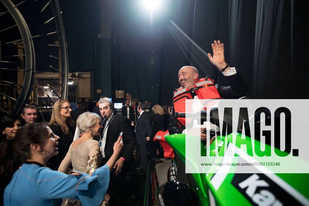 Mark Bridges, Oscar winner, accepts a jet ski during the live ABC Telecast of The 90th OscarsÂ® at the DolbyÂ® Theatre in Hollywood, CA on Sunday