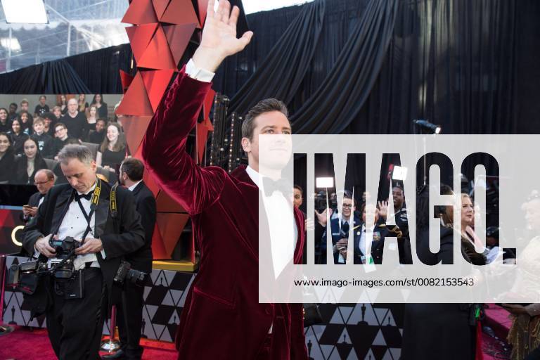 Armie Hammer arrives on the red carpet of The 90th Oscars® at the Dolby® Theatre in Hollywood, CA on Sunday