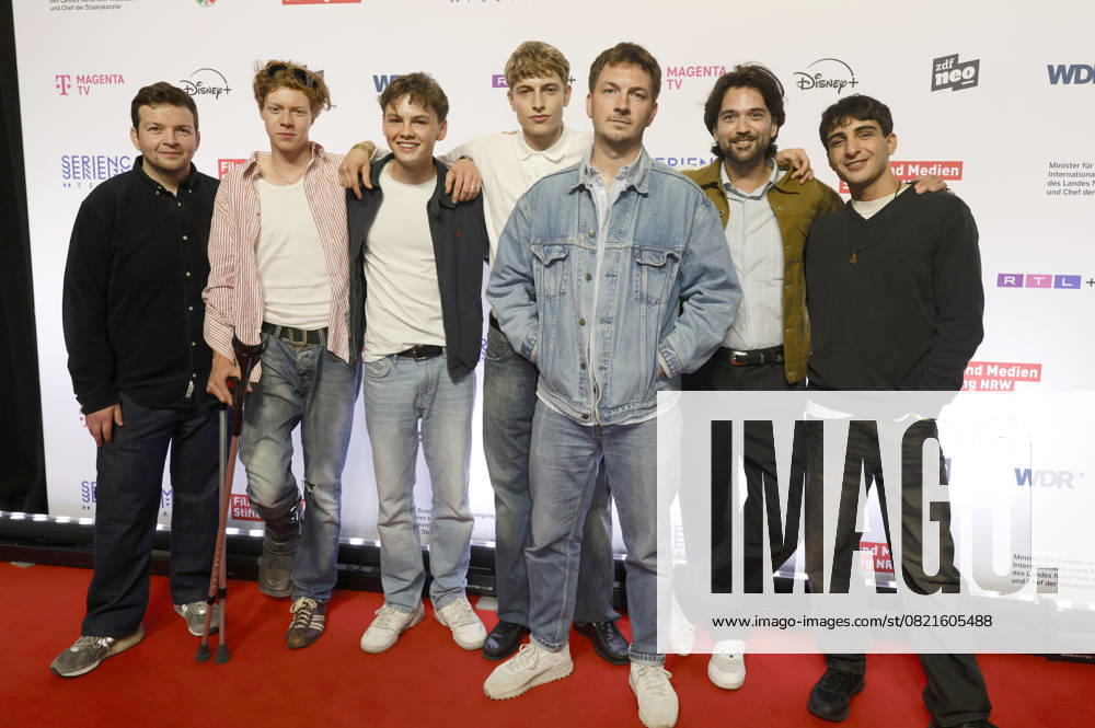 Arkadij Khaet, Arsseni Bultmann, Nico Marischka, Jonathan Kriener, Johannes Kienast, Mickey Paatzsch and Loran Alhasan at the premiere of the ZDFneo series Chabos at the 11 Series Camp Festival 2025 at the Cinenova cinema in Cologne, 05 06 2025 Foto:xR.xSchmiegeltx xFuturexImagex chabos_5646