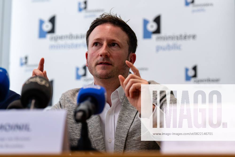 Brussels King s Prosecutor Julien Moinil pictured during a press conference regarding the police action in the Peterbos neighborhood in Anderlecht, Thursday 12 June 2025 in Brussels. The police did a big action on Wednesday, as part of the fight against drug trafficking. MARIUS BURGELMAN MariusxBurgelman 126760207