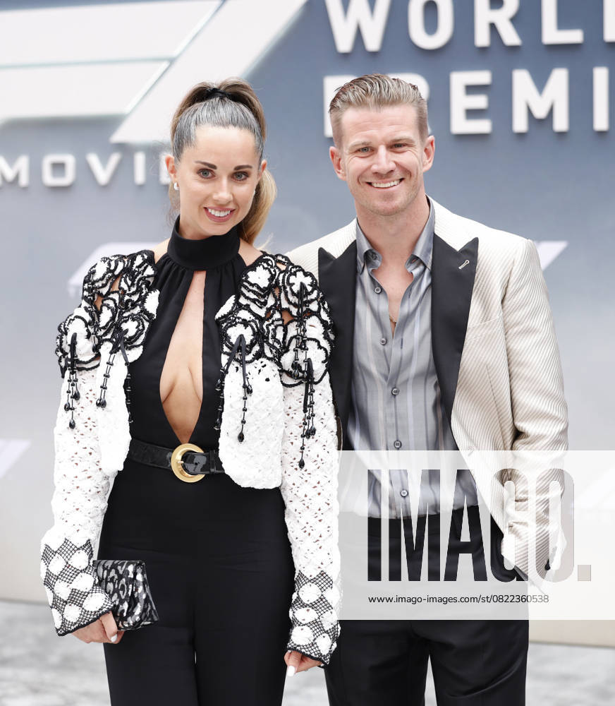 Nico Hülkenberg and partner Egle Ruskyte arrives on the red carpet for the Apple Original Films & Warner Bros. Pictures F1 World Premiere in Times Square on Monday, June 16, 2025 in New York City. NYP20250616102 JOHNxANGELILLO