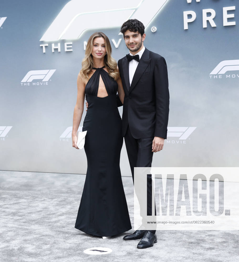 Flavy Barla and Esteban Ocon arrive on the red carpet for the Apple Original Films & Warner Bros. Pictures F1 World Premiere in Times Square on Monday, June 16, 2025 in New York City. NYP20250616122 JOHNxANGELILLO