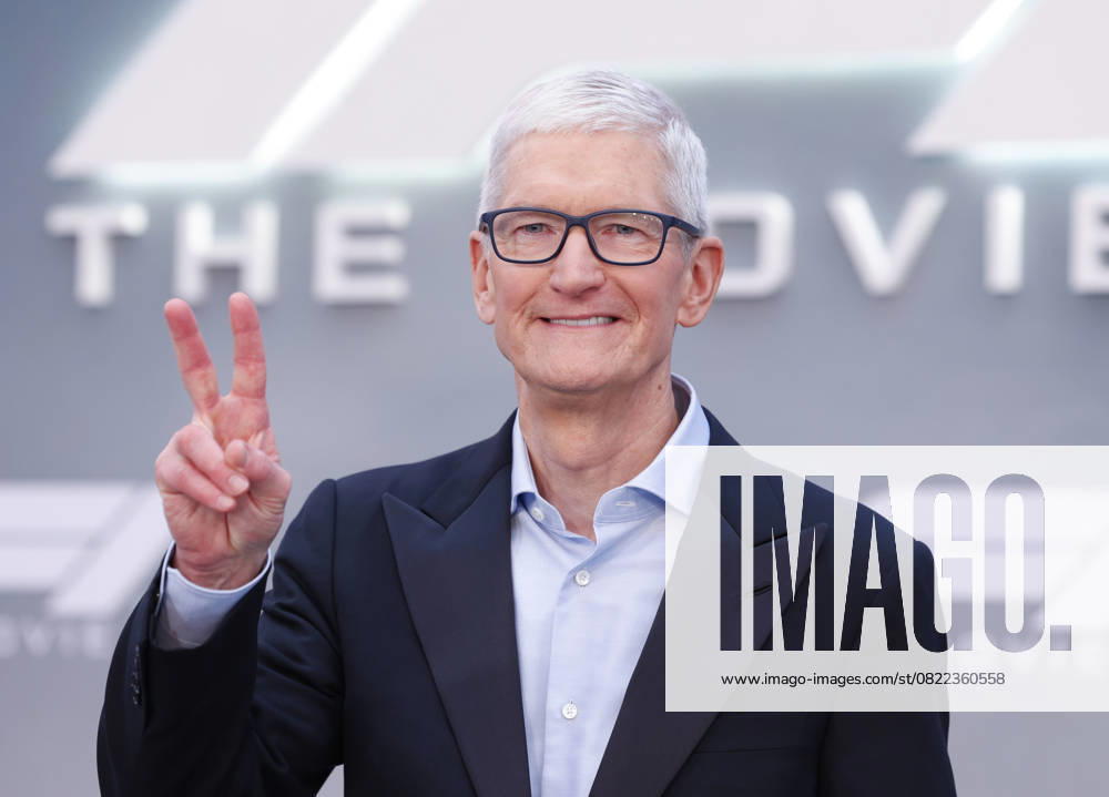 Tim Cook arrives on the red carpet for the Apple Original Films & Warner Bros. Pictures F1 World Premiere in Times Square on Monday, June 16, 2025 in New York City. NYP20250616156 JOHNxANGELILLO