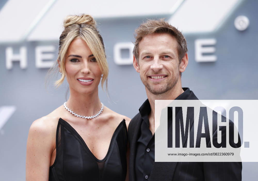 Brittny Ward and Jenson Button arrive on the red carpet for the Apple Original Films & Warner Bros. Pictures F1 World Premiere in Times Square on Monday, June 16, 2025 in New York City. NYP20250616101 JOHNxANGELILLO