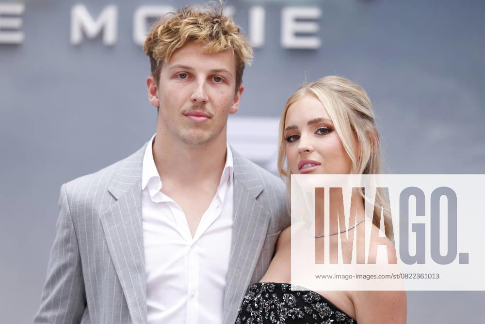 Liam Lawson, Hannah St. John arrive on the red carpet for the Apple Original Films & Warner Bros. Pictures F1 World Premiere in Times Square on Monday, June 16, 2025 in New York City. NYP20250616125 JOHNxANGELILLO