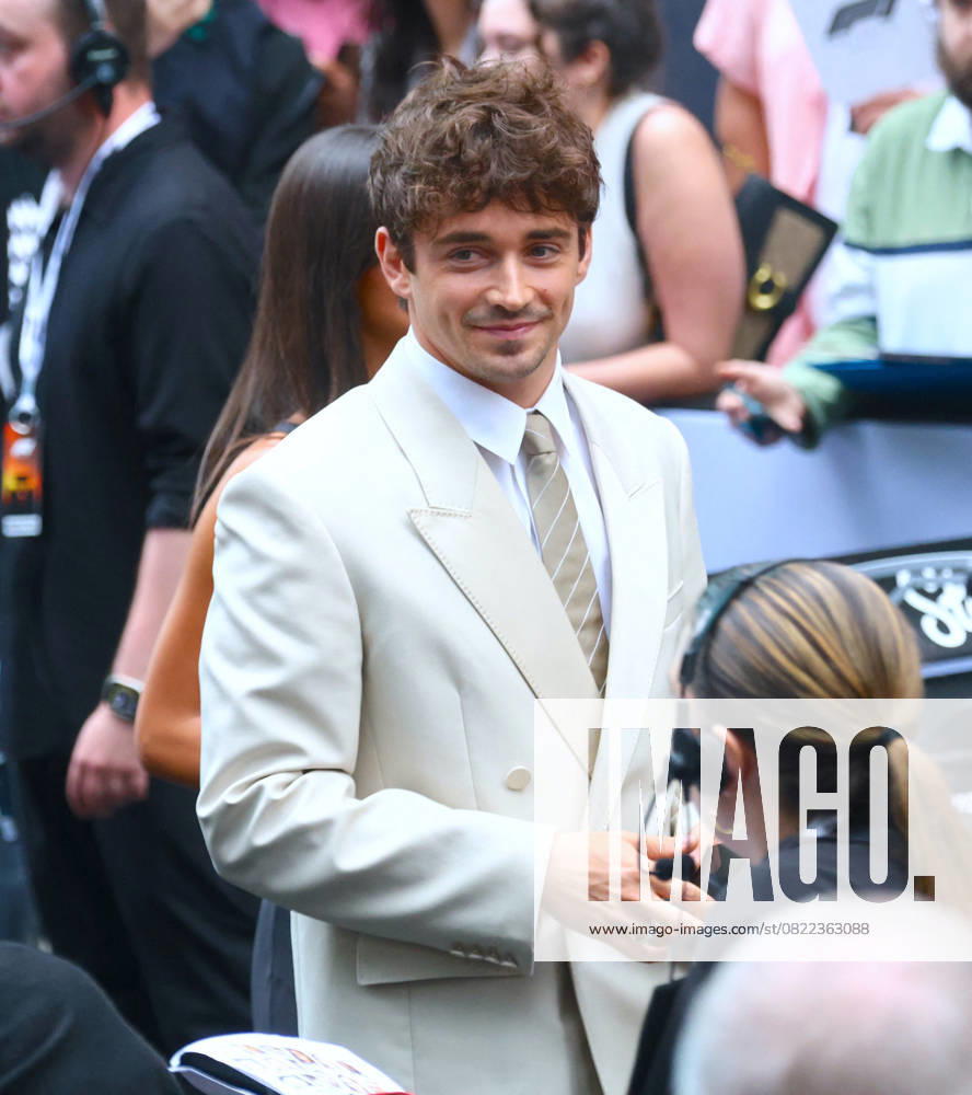 F1 World Premiere - Arrival - Charles Leclerc F1 Ferrari driver Charles Leclerc with his girlfriend Alexandra Saint Mleux arrive at the F1 movie world premiere in Times Square, New York on June 16, 2025. Photo by Charles Guerin ABACAPRESS.COM New York City NY United States