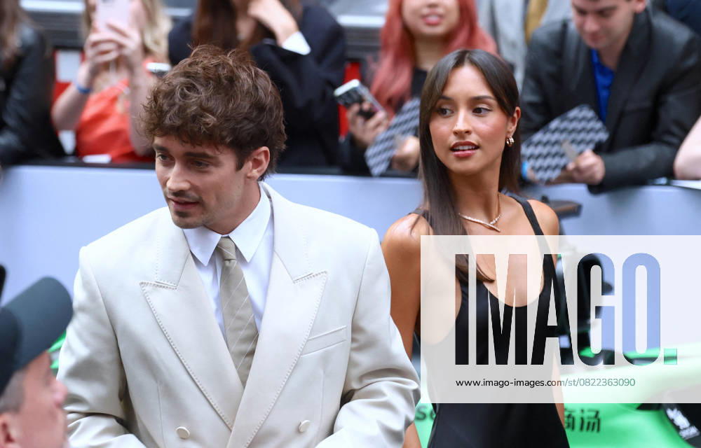 F1 World Premiere - Arrival - Charles Leclerc F1 Ferrari driver Charles Leclerc with his girlfriend Alexandra Saint Mleux arrive at the F1 movie world premiere in Times Square, New York on June 16, 2025. Photo by Charles Guerin ABACAPRESS.COM New York City NY United States