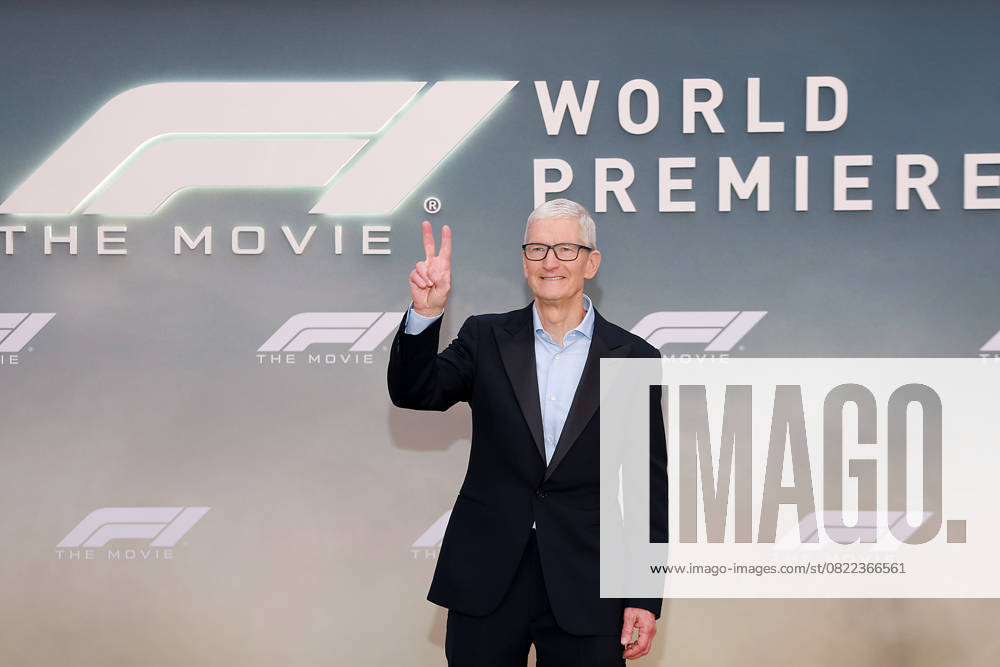 Red carpet arrivals for the World Premiere of Apple Original Films F1 The Movie in Times Square. F1 The Movie will be released in theatre s and in IMAX in partnership with Warner Bros. Pictures on June 27, 2025 Featuring: Tim Cook Where: New York, New York, United States When: 16 Jun 2025 Credit: Marion Curtis StarPix for Apple Original Films INSTARimages . NOT FOR USE BY NEWSPAPERS BASED IN THE UK.