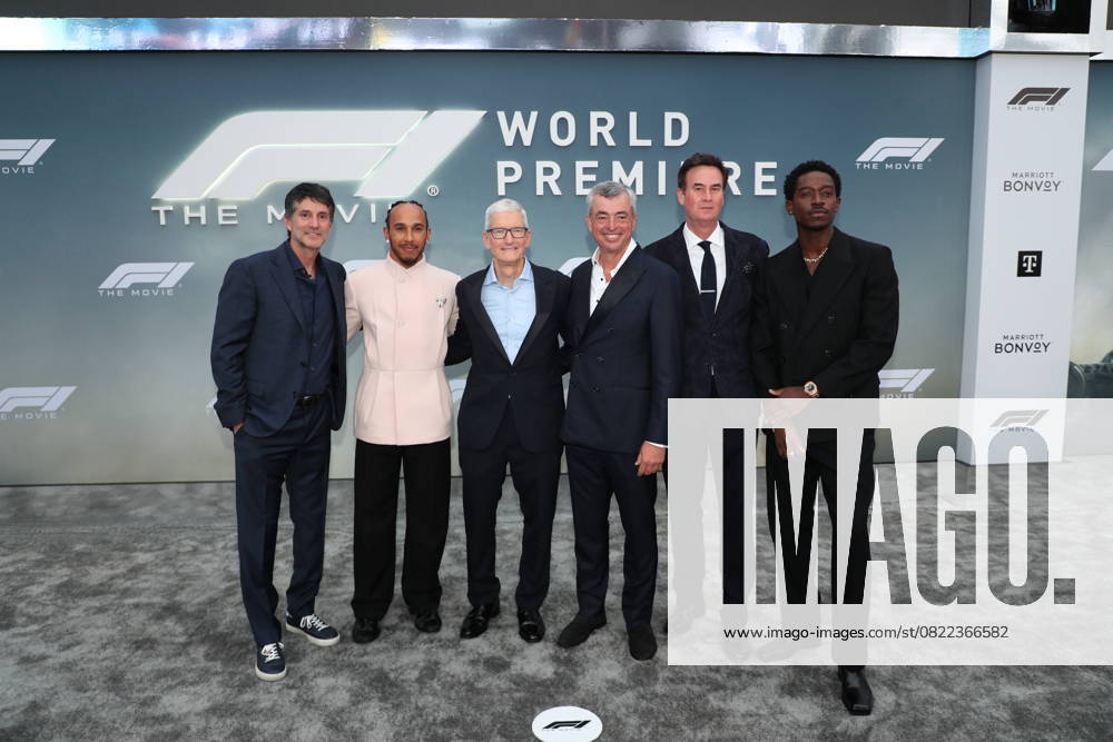 Red carpet arrivals for the World Premiere of Apple Original Films F1 The Movie in Times Square. F1 The Movie will be released in theatre s and in IMAX in partnership with Warner Bros. Pictures on June 27, 2025 Featuring: Jamie Erlicht, Lewis Hamilton, Tim Cook, Eddy Cue, Zack Van Amburg and Damson Idris Where: New York, New York, United States When: 16 Jun 2025 Credit: Marion Curtis StarPix for Apple Original Films INSTARimages . NOT FOR USE BY NEWSPAPERS BASED IN THE UK.