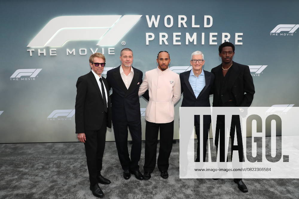 Red carpet arrivals for the World Premiere of Apple Original Films F1 The Movie in Times Square. F1 The Movie will be released in theatre s and in IMAX in partnership with Warner Bros. Pictures on June 27, 2025 Featuring: Jerry Bruckheimer, Brad Pitt, Lewis Hamilton, Tim Cook and Damson Idris Where: New York, New York, United States When: 16 Jun 2025 Credit: Marion Curtis StarPix for Apple Original Films INSTARimages . NOT FOR USE BY NEWSPAPERS BASED IN THE UK.
