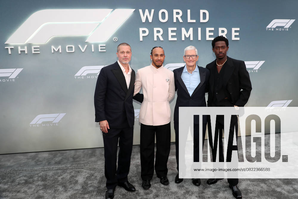 Red carpet arrivals for the World Premiere of Apple Original Films F1 The Movie in Times Square. F1 The Movie will be released in theatre s and in IMAX in partnership with Warner Bros. Pictures on June 27, 2025 Featuring: Brad Pitt, Lewis Hamilton, Tim Cook and Damson Idris Where: New York, New York, United States When: 16 Jun 2025 Credit: Marion Curtis StarPix for Apple Original Films INSTARimages . NOT FOR USE BY NEWSPAPERS BASED IN THE UK.