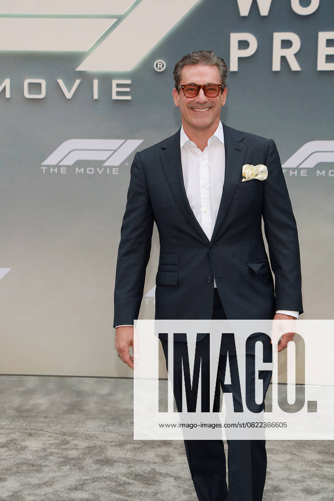 Red carpet arrivals for the World Premiere of Apple Original Films F1 The Movie in Times Square. F1 The Movie will be released in theatre s and in IMAX in partnership with Warner Bros. Pictures on June 27, 2025 Featuring: Jon Hamm Where: New York, New York, United States When: 16 Jun 2025 Credit: Marion Curtis StarPix for Apple Original Films INSTARimages . NOT FOR USE BY NEWSPAPERS BASED IN THE UK.