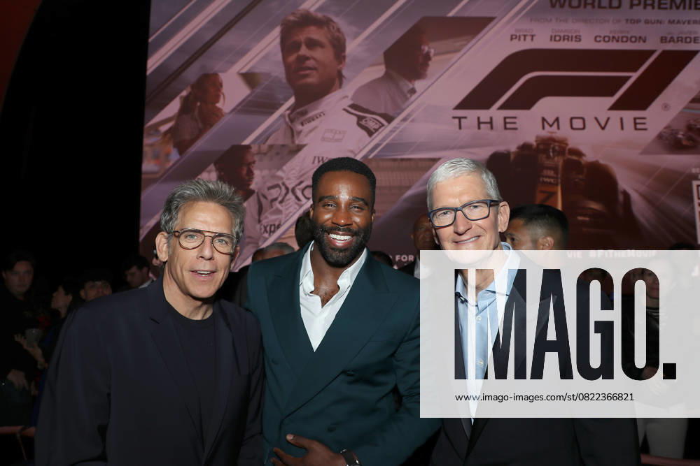 World premiere of Apple Original Films F1 The Movie at Cipriani 42nd Street. F1 The Movie will be released in theatre s and in IMAX in partnership Warner Bros. Pictures on June 27, 2025 Featuring: Ben Stiller, Tramell Tillman and Tim Cook Where: New York, New York, United States When: 16 Jun 2025 Credit: Marion Curtis StarPix for Apple Original Films INSTARimages . NOT FOR USE BY NEWSPAPERS BASED IN THE UK.