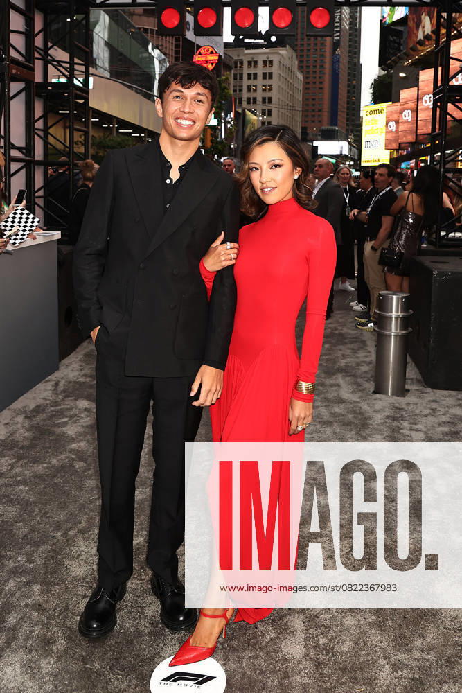 Red carpet arrivals for the World Premiere of Apple Original Films F1 The Movie in Times Square. F1 The Movie will be released in theatre s and in IMAX in partnership with Warner Bros. Pictures on June 27, 2025 Featuring: Alexander Albon and Lily Muni He Where: New York, New York, United States When: 16 Jun 2025 Credit: Dave Allocca Starpix INSTARimages . NOT FOR USE BY NEWSPAPERS BASED IN THE UK.
