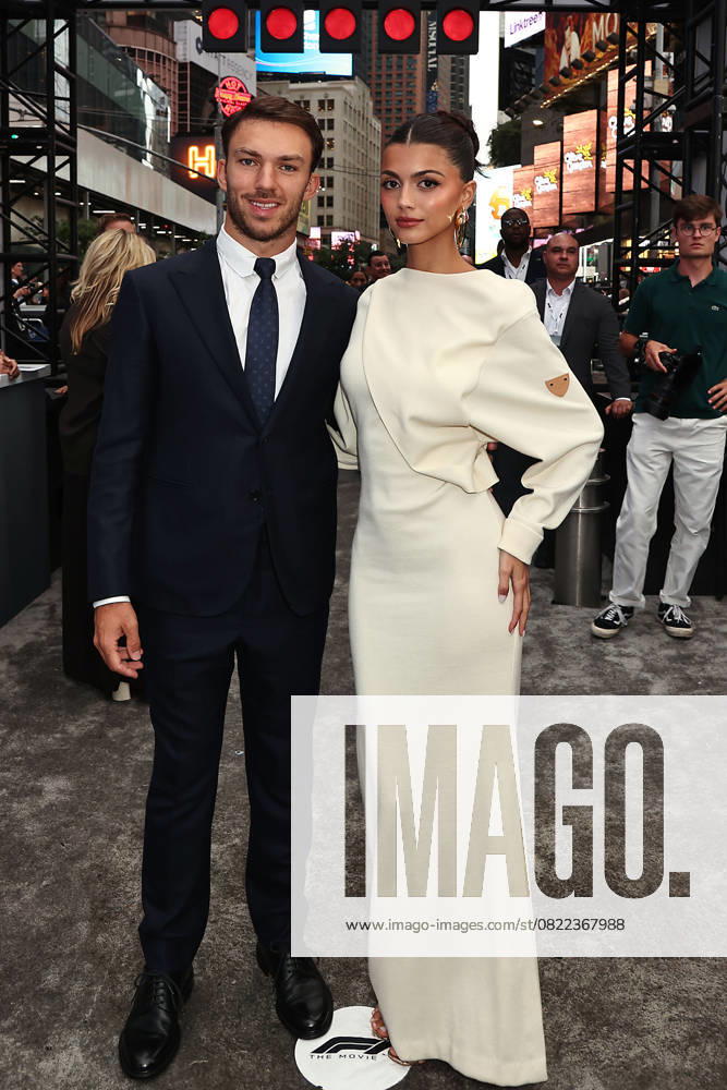 Red carpet arrivals for the World Premiere of Apple Original Films F1 The Movie in Times Square. F1 The Movie will be released in theatre s and in IMAX in partnership with Warner Bros. Pictures on June 27, 2025 Featuring: Pierre Gasly and Fransisca Cerqueira Gomes Where: New York, New York, United States When: 16 Jun 2025 Credit: Dave Allocca Starpix INSTARimages . NOT FOR USE BY NEWSPAPERS BASED IN THE UK.