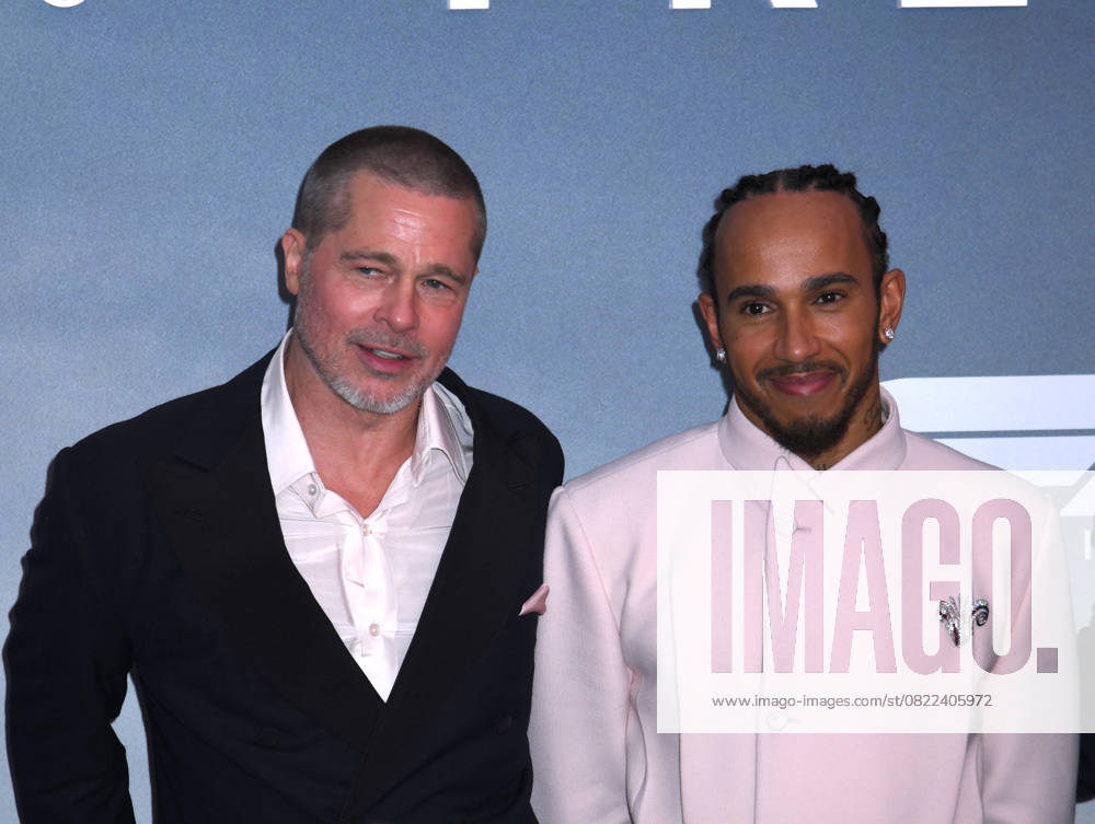 Brad Pitt and Lewis Hamilton attend the World Premiere of Apple Original Films F1: The Movie at Times Square in New York. June 16, 2025. New York United States - ZUMAp281 20250616_zea_p281_209