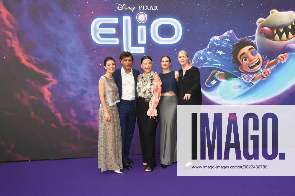 Rome, Italy: Rome, The Space Cinema Moderno Premiere of the Disney and Pixar Film Elio , Pictured: Alessandra Mastronardi, Adriano Giannini, Domee Shi, Madeline Sharafian and Mary Alice Drumm Rome Italy - ZUMAp169 20250617_zea_p169_625