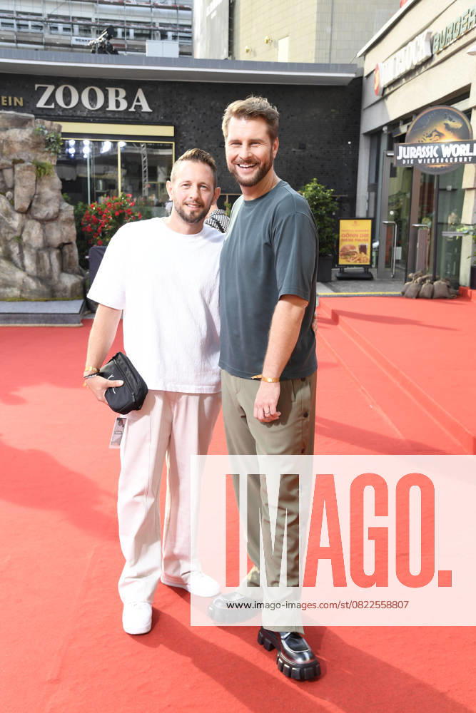 Maurice Gajda with husband Mitch Barg at the premiere of JURASSIC WORLD DIE WIEDERGEBURT at the ZOO Palast in Berlin on 18 06 2025