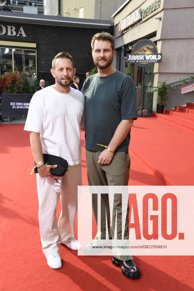 Maurice Gajda with husband Mitch Barg at the premiere of JURASSIC WORLD DIE WIEDERGEBURT at the ZOO Palast in Berlin on 18 06 2025