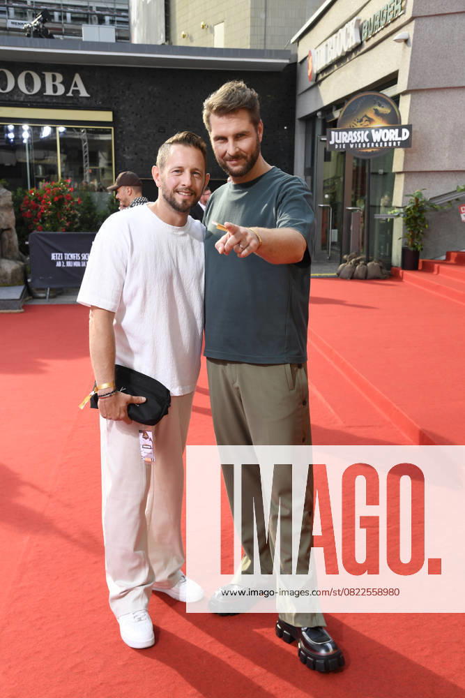Maurice Gajda with husband Mitch Barg at the premiere of JURASSIC WORLD DIE WIEDERGEBURT at the ZOO Palast in Berlin on 18 06 2025