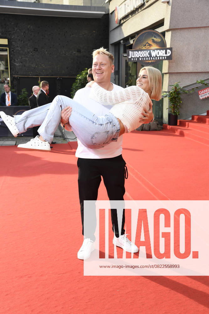 Jens Knossalla and Lia Mitrou at the premiere of JURASSIC WORLD DIE WIEDERGEBURT at the ZOO Palast in Berlin on 18 06 2025