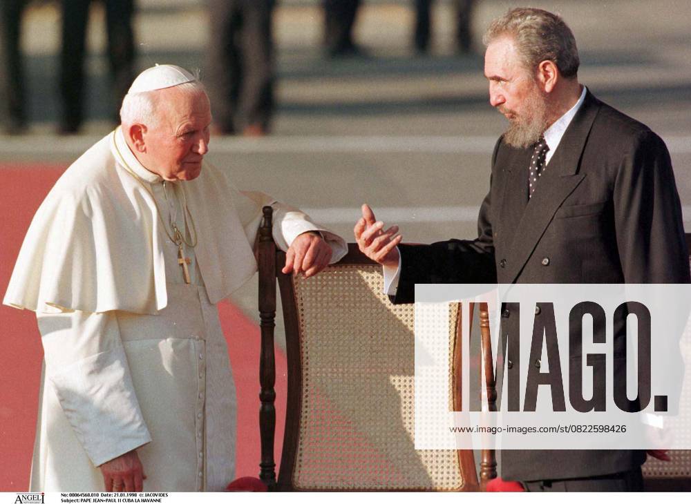 Papst JEAN Paul II Kuba DIE HAVANNE FIDEL CASTRO FLUGHAFEN Visite Plan Gewächshaus