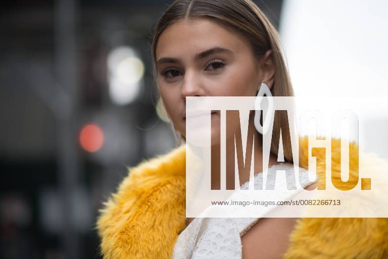Model Stefanie Giesinger arriving for a runway show during New York Fashion Week - Feb 10, 2018 - NYFW: Fall 2018 Street Style Day 3, New York City New York United States