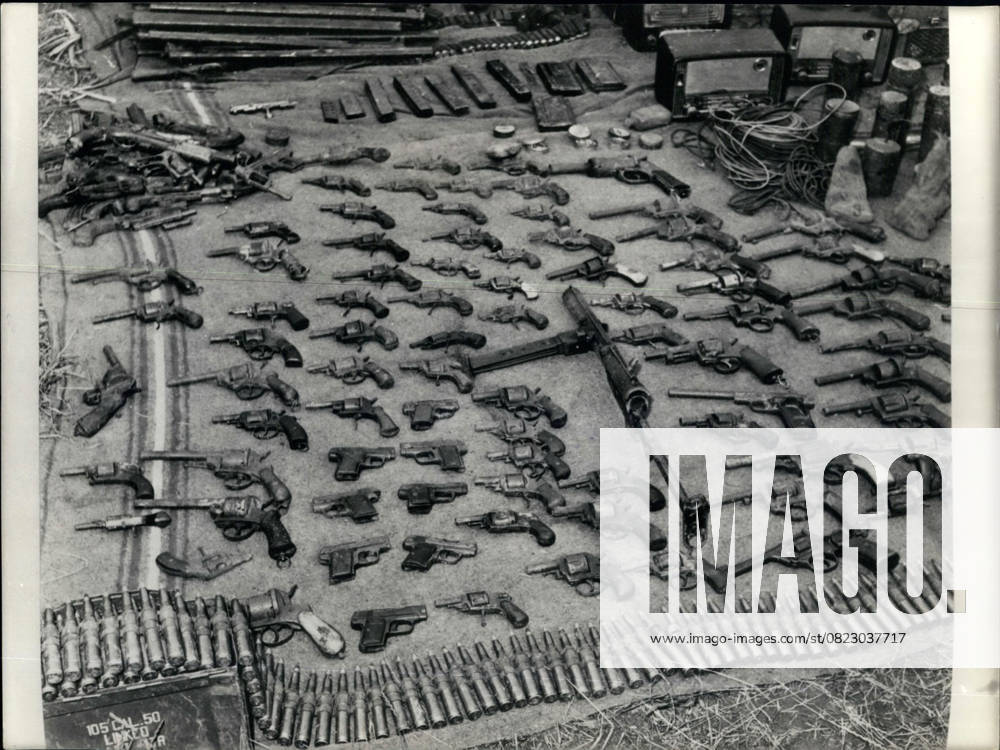 Bombs Rifles Weapons 05 May 1957 – Armoury in Southern Algeria discovered recently was in Marechal Foch at South Algeria a Great Quantity Ammunition and Weapons the Rebels discovered OPs – some the Weapons were from the French Troops discovered