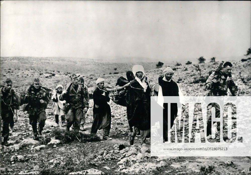 Africa Egypt 3 March 1959 – Military operations in Algeria during a Military operation on mountain Bou Hanera in the Proximity from Mascara in Algeria were five Rebels from French Soldiers trapped taken OPs a Group French Soldiers with the Prisoners