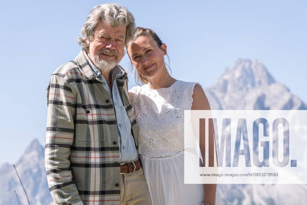 Sesto 26 06 2025, Helmjet, Sesto, ITA, Opening Reinhold Messner House, media event, in the picture from left to right Reinhold and Diane Messner left to right Reinhold and Diane Messner during a media event on the opening of the Reinhold Messner House at the Helmjet in Sesto, Austria on 2025 06 26 Expa EP_gro