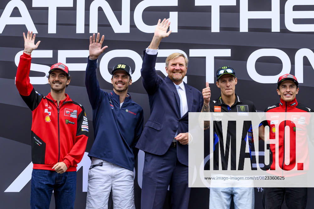 Assen King Willem-Alexander attend a training day at the TT circuit in Assen. This year marks the centenary of the first TT in Drenthe. The motorcycle circuit in Assen is the oldest in the world that is still used for World Championship competitions. Â