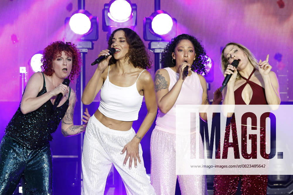 Singers Lucy Diakovska, Nadja Benaissa, Jessica Wahls and Sandy Mölling from the band No Angels at the Rainbow Festival at Fühlinger See, at the start of Christopher Street Day CSD week in Cologne Cologne, 28 06 2025 NRW Germany