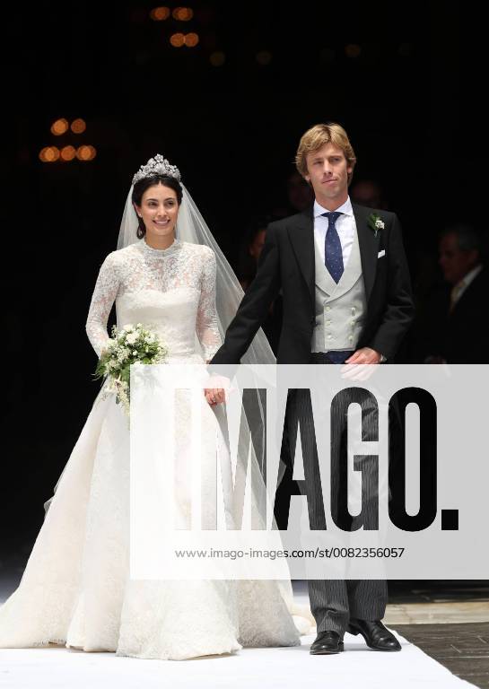 Prince Christian of Hanover (R) and Peruvian Alessandra de Osma (L) leave the church of San Pedro after getting married in Lima, Peru, 16 March 2018. Religious marriage of Prince Christian of Hanover with Peruvian Alessandra de Osma !ACHTUNG: NUR REDAKTIONELLE NUTZUNG!
