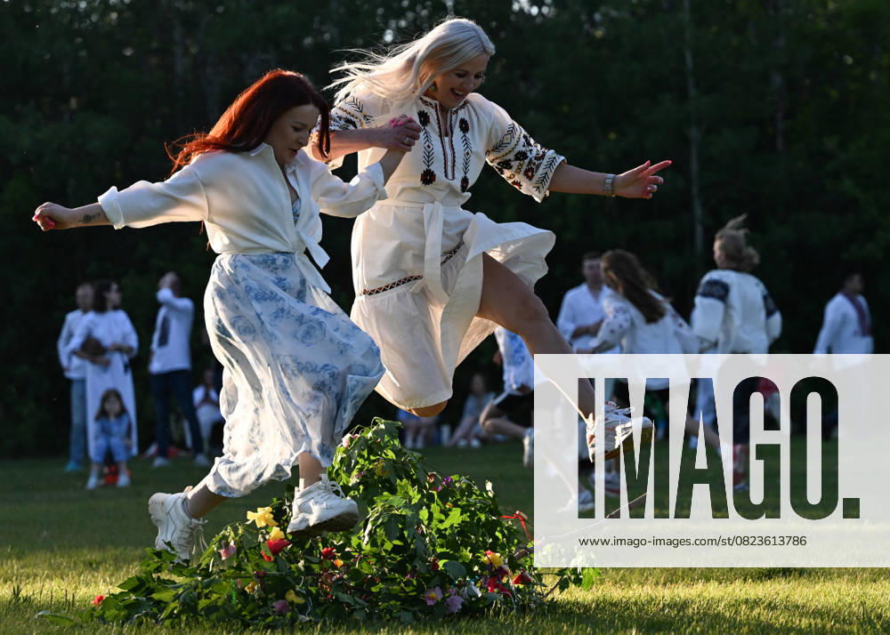 Edmontons Ukrainian Diaspora Honors Kupala Night With Traditional Festivities EDMONTON, CANADA JUNE 29: Participants jump over tree branches, an adaptation since open fires are prohibited in Edmonton, while members of Edmontons Ukrainian community and their friends gather for Kupala Night celebrations, organized by the Ukrainian National Youth Federation (UNYF), at Victoria Park in Edmonton, Alberta, Canada, on June 29, 2025. Kupala Night is a centuries-old Slavic folk celebration of the summer solstice that blends pagan and Christian traditions. Celebrated in Ukraine, Poland, Belarus, Bulgaria, and Slovakia, it features rituals such as bonfire jumping, water ceremonies, and the symbolic search for the mythical fern flower. Edmon