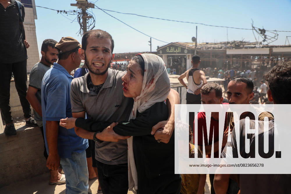 (250630) -- GAZA, June 30, 2025 -- Injured people are seen near a beachfront cafe destroyed in an Israeli airstrike in Gaza City, on June 30, 2025. The death toll from an Israeli airstrike on a beachfront cafe in Gaza City has risen to 34, up from an earlier report of 21, Palestinian medical and security sources said on Monday. (Photo by Xinhua) MIDEAST-GAZA CITY-BEACHFRONT CAFE-ISRAEL-AIRSTRIKE RizekxAbdeljawad