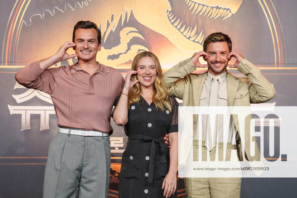 Bilder des Jahres 2025, Entertainment 07 Juli Entertainment Themen der Woche KW27 Jurassic World Rebirth film press conference SEOUL, SOUTH KOREA, JUL 01: Rupert Friend, Scarlett Johansson, Jonathan Bailey during Jurassic World Rebirth film press conference at the Four Seasons Hotel in Seoul, South Korea, on July 01, 2025. Seoul the Four Seasons Hotel South Korea 8211_284434