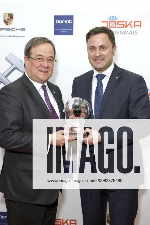 Armin Laschet and Xavier Bettel at the 13th presentation of the Steiger Awards in the Alte Kaue of the Hansemann Dortmund colliery 17 03 2018 Foto:xC.xFuturexImage