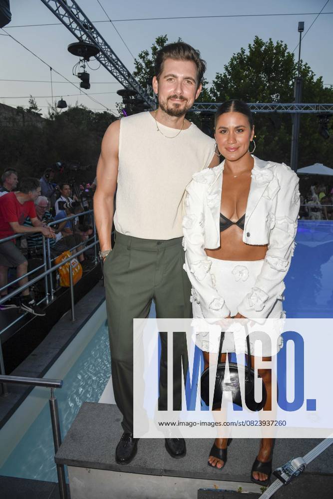 Christian Wackert and Steffi Brungs as guests at the fashion show of Lascana , Summer Club at Maaya on July 02, 2025 in Berlin Berlin Germany