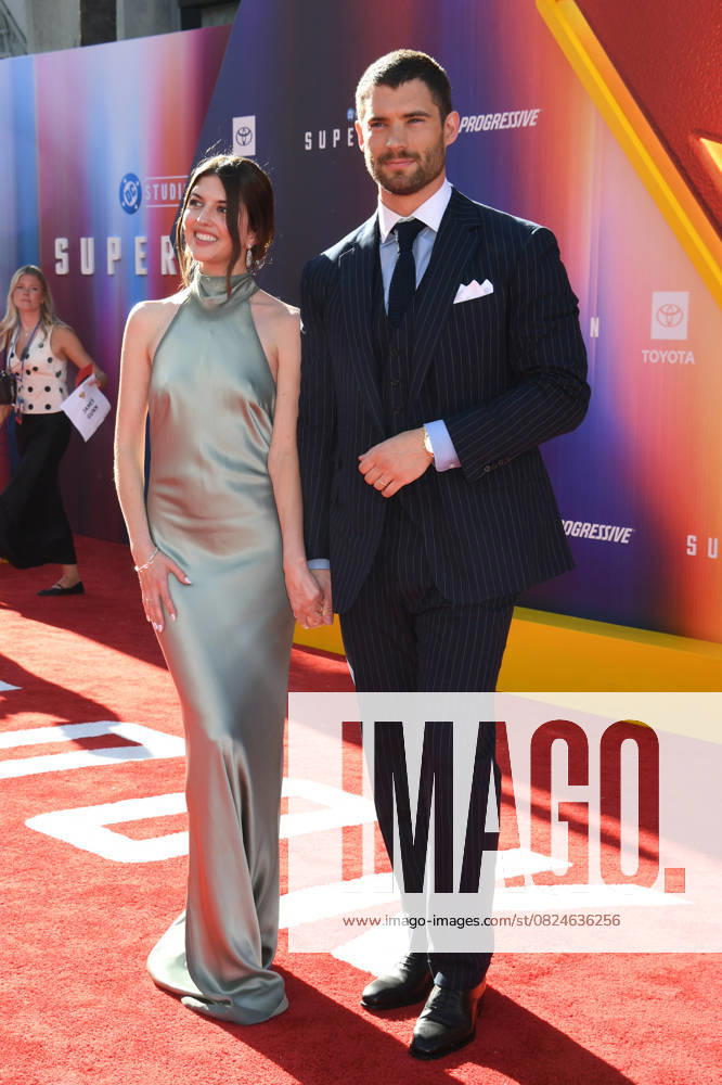 HOLLYWOOD, CA - JULY 7: David Corenswet & Julia Best Warnerattends the Los Angeles premiere of Superman at the TCL Chinese Theatre in Hollywood, California, on July 7, 2025